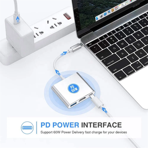 Adaptateur <span class=keywords><strong>USB</strong></span> C vers HD Hub multiport 3 en 1 <span class=keywords><strong>Type</strong></span> C vers HDTV 4K, <span class=keywords><strong>USB</strong></span> 3.0 Adaptateur de convertisseur de port de charge <span class=keywords><strong>USB</strong></span> C Power Delivery - Product Image 5