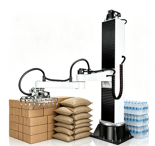 Affordable Factory Packaging Line Automation Solution for Bags, Boxes, Bottles and Cartons Column  Palletizing Machine