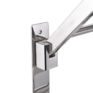 Mensole Moderne per Bagno in Acciaio Inox 304, <span class=keywords><strong>Portasciugamani</strong></span> Pieghevole a <span class=keywords><strong>Doppio</strong></span> Strato con 5 Ganci Mobili - Product Image 5