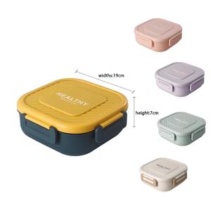 Cấp Thực Phẩm Nhựa 1300Ml 3-Ngăn Hình Chữ Nhật Nhiệt Trường Tiffin Thép Không Gỉ <span class=keywords><strong>Bento</strong></span> Trẻ Em Ăn Trưa Hộp Cho Người Lớn - Product Image 6