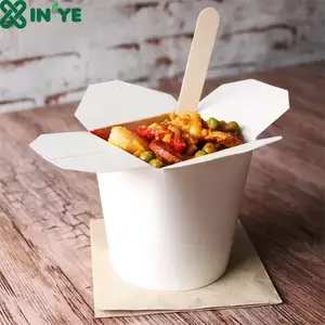 Biodegradable दौर आधार कागज चीनी नूडल बॉक्स