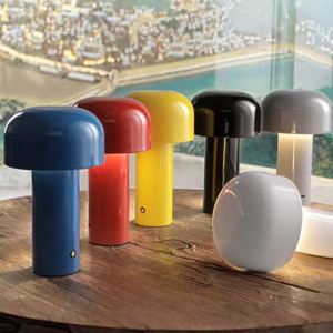 Lampe de table LED rechargeable en métal, style champignon, sans fil, corps en fer, alimentation électrique, pour la maison, le bureau, veilleuse - Product Image 3