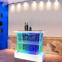 Comptoir de bar en acrylique sur mesure avec éclairage LED RGB, mobilier commercial moderne, table de bar extérieure, prix direct d'usine