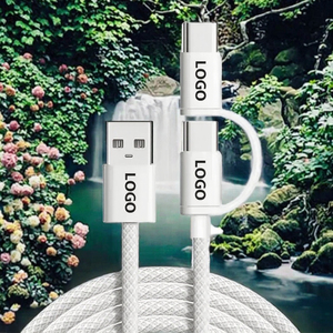 <span class=keywords><strong>Cable</strong></span> de Datos USB 2 en 1 de 1 m, <span class=keywords><strong>Tipo</strong></span> C, Carga Rápida de 5 A, Compatible con <span class=keywords><strong>iPhone</strong></span> 15 16, Tabletas, 60 W, 20 W, <span class=keywords><strong>Cable</strong></span> de Sincronización para Ordenadores IOS, Revestimiento de TPE - Product Image 3
