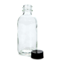 Bouteille ronde en verre Boston transparente H&Z Wholesale de 2 oz / 60 ml (15/30/120/240/480 ml) avec bouchon à vis pour huiles essentielles