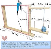 Cadre de tufting en bois 70*70 pour débutants, avec pince de table, pour la confection de tapis, la couture et la broderie, idéal pour les projets DIY faits main