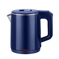 Ketel Listrik Stainless Steel 1L Dua Lapis 110 Volt Mini Portabel Kontrol Suhu Pemanasan Cepat untuk Penggunaan Rumah Tangga