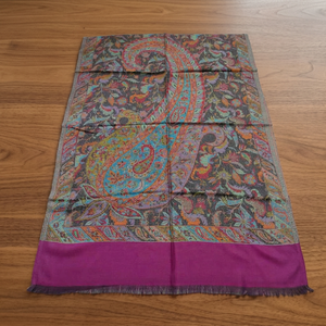 Heritage 100% Fine <b>Wool</b> Jamavar Jacquard Shawl Soft Handwoven Winter <b>Wrap</b> with Elegant Traditional Leaf Design - Product Image 4