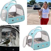 Cage de transport portable pour perroquet et perruche avec perchoir et tapis, petite cage de voyage pour oiseaux pour l'extérieur