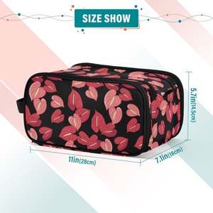 Hawaii Anthurium Design Custom Travel Cosmetic Bags Portable Makeup Bag <b>Toiletry</b> Pouch Beauty <b>Storage</b> Makeup Bag for Women - Product Image 4