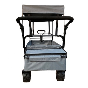 Draagbare Opvouwbare Handwagen Karren Stalen Metalen Structuur Stof Platform Buiten Gebruik-Strand Reizen Camping Winkelen - Product Image 5