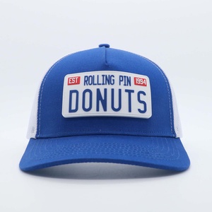 Casquette de camionneur personnalisée bicolore à 5 panneaux en coton et polyester avec logo brodé en dentelle, style sportif pour la pêche en plein air - Product Image 2