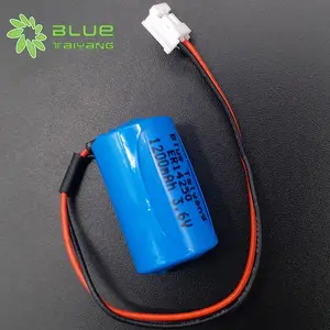 ब्लू ताइयांग ER14250 1/2AA टाइप 3.6v 1200mah ली-एसओसीएल2 एए लिथियम बैटरी फोर्टे er14250 1/2aa 3.6v ली-एसओसीएल2 बैटरी