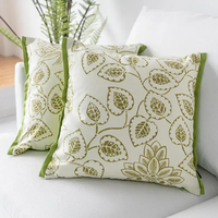 Housse de coussin décorative en coton polyester tissé, douce, brodée, style vintage, pour la maison, le bureau, l'hôtel, l'hôpital
