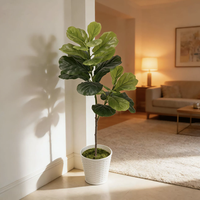 Grand bonsaï artificiel de figuier à feuilles de violon, style nordique moderne, plante d'intérieur en plastique, décoration de Thanksgiving et de Noël
