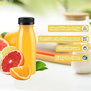 Étiquettes autocollantes Bouteille de jus fantaisie personnalisée 330ml 500ml Bouteille de boisson PET ECO transparente jetable Bouteille de soda à bouchon vissé PP - Product Image 6
