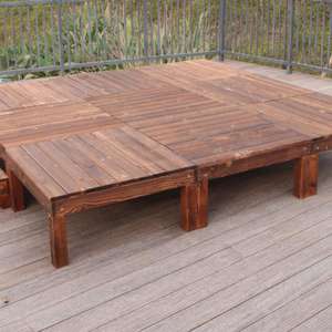 Plataforma para Patio o Terraza, Tarima de Madera Carbonizada para Jardín, Pisos de Madera Sólida, Resistentes al Agua y a la Corrosión, para Espacios Exteriores - Product Image 4