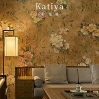 Wallpaper Non-Woven Anti Air Motif Hewan Amerika Eropa Vintage untuk Latar Belakang TV, Mudah Dipasang Sendiri untuk Rumah Tangga