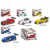 Mini Voiture de Construction en Blocs, Jouet de Collection, Série DIY à Assembler, Petit Modèle de Voiture, Véhicule en Blocs pour Enfants, Cadeau Promotionnel