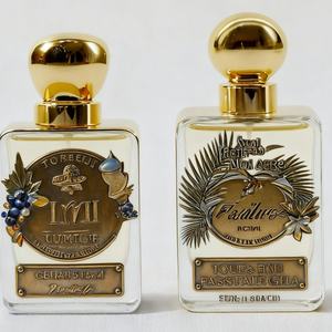 2025 Custom Metal Brand 3d Logo Transcripts Sticker Label Engraved <b>Gold</b> Selfadhesive Metal Label Sticker Perfume Matel Label - Product Image 5