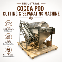 Hoogwaardige cacaoboonensplitsmachine met ≥95% bonenintegriteitspercentage, machine voor de extractie van verse cacaobonen