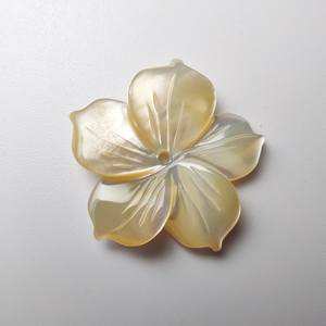 Shiny Natural Handcraft F6 Flower Shape Carved Golden MOP Loose Gemstone Semi-finished For Design - Product Image 1