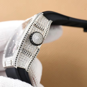 Reloj Mecánico de Lujo para Hombre, Modelo 19-01, Esqueleto con Tourbillon, Completamente en Diamantes, Caja Tonneau de Acero Inoxidable, Reloj de Negocios de Alta Gama - Product Image 6