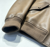 Veste en cuir d'agneau véritable marron pour homme, style décontracté, coupe-vent et respirante, motif à pois, directement de l'usine, marque de luxe (dupe)