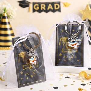 12 ensembles de porte-clés de remise de diplôme, porte-clés en forme de toque, de livre et de diplôme avec breloques 2026, étiquettes de remerciement et sacs en organza, cadeaux de fête - Product Image 2