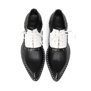 Zapatos de Cuero de Diseño de Lujo NA853 para Hombre, Zapatos <span class=keywords><strong>Oxford</strong></span> Blancos y Negros con Punta, Calzado Formal para Boda, Zapatos Hombre - Product Image 6