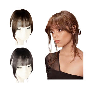 Shinein 360 Clip de couverture 3D sur la frange Wispy Faux Bangs Clip dans les extensions de cheveux Blonde Human Hair Topper pour un usage quotidien - Product Image 4