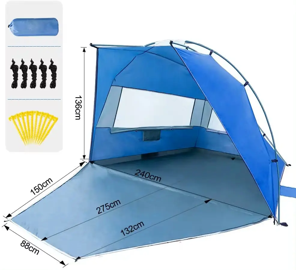 Tenda di alta qualità per famiglia tenda da spiaggia resistente all'acqua leggera per zaino in spalla tenda da 2 persone