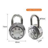OEM ODM vente en gros disque en acier inoxydable sans clé avec mot de passe plateau tournant rond en alliage de zinc cadenas à cadran combiné casier