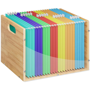 Boîte à dossiers en <span class=keywords><strong>bois</strong></span>, organisateur, <span class=keywords><strong>dossier</strong></span> <span class=keywords><strong>suspendu</strong></span> en bambou, boîte de rangement, caisse de classement, porte-documents, lettre de bureau à domicile, vente en gros - Product Image 1