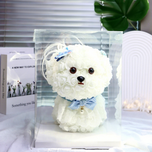 Flor inmortal maltesa Cachorro Ramo de flores Cumpleaños Navidad Graduación Día DE LA MADRE Envío de niñas Novias Ramo de flores - Product Image 2