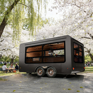 Retro Food Cart <b>Trailer</b> Custom Mobile Kitchen for Coffee Ice Cream Fast Food Vending - Product Image 1