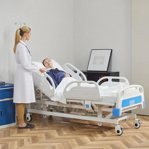 Marco económico de acero inoxidable plegable Manual ajustable Hospital cama médica 3 funciones 3 manivela Camilla para pacientes - Product Image 4