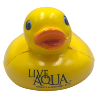 Canard anti-stress en mousse PU imprimé sur mesure, canard en caoutchouc écologique, canard anti-stress souple