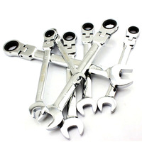 Clé à cliquet à tête flexible 6-32mm clé mixte un ensemble de clés clé à anneau d'engrenage outils à poignée à cliquet Chrome Vanadium