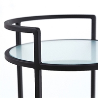 Table basse intelligente mobile en métal et verre, style mi-siècle antique, avec fonctions de table de chevet et de table d'appoint, pour salon