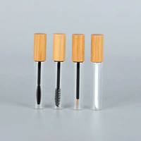 Tube de sérum pour cils de 10 ml, flacon en verre avec bouchon en bambou, tube de mascara vide pour l'huile de croissance des cils et des sourcils, cosmétique, logo personnalisé