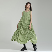 Nouvelle arrivée 2024 Cool et mignon Unique drapé débardeur jupe nouvelle balançoire irrégulière robe d'été pour femmes