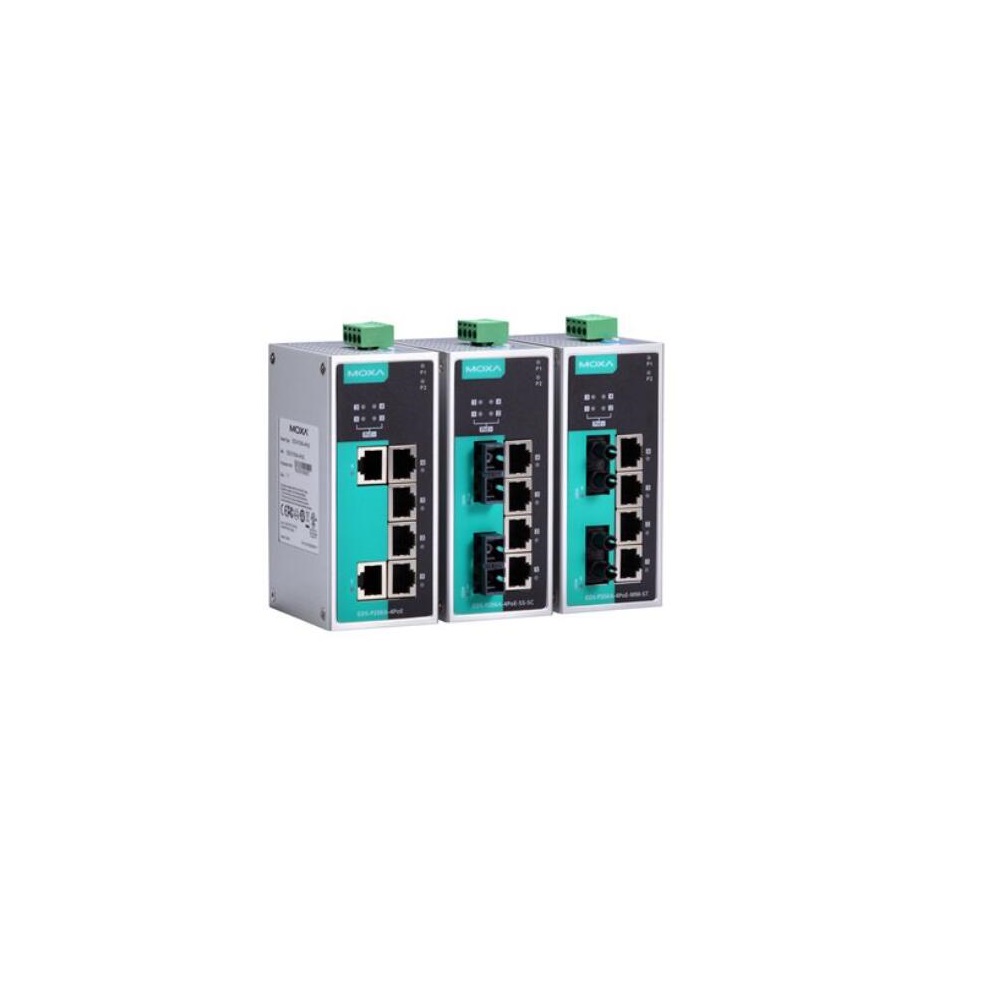 MOXA EDS-P206A-4PoE-SS-SC Switch Ethernet 6-port Tanpa Manajemen