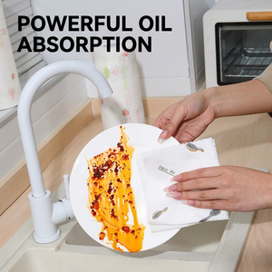 Chiffons de nettoyage épais pour cuisine, motifs à carreaux/à rayures/blanc pur, pour l'élimination des taches d'huile sur les cuisinières, livraison directe - Product Image 3