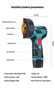 12V Angle 13000RPM Polishing Grinding Machine Mini Cordless Lithium Battery <b>Power</b> <b>Tool</b> Kit Polisher DIY AT-AG7501 Angle - Product Image 2
