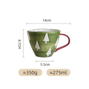 Tasse à café en porcelaine de Noël transfrontalière, personnalisée, motif dessin animé, peinte à la main, cadeau féminin pour les fêtes, compatible lave-vaisselle et micro-ondes, sans danger pour les aliments - Product Image 5