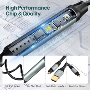 Nouveauté un à deux TOSLINK + alimentation USB vers 3.5mm <span class=keywords><strong>S</strong></span>/<span class=keywords><strong>PDIF</strong></span> câble Audio optique puce DAC intégrée pour lecteur CD de système de son - Product Image 5