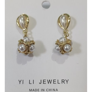 Pendientes de Perlas de Imitación Estilo Boho Chic para Mujer, Plateados, Redondos, con Colgante de Perla, Joyería, Regalo de Boda, Pendientes de Perlas de China - Product Image 3