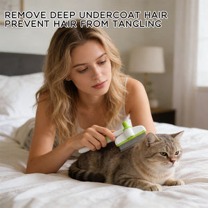 Portable nouveau Design rotatif chat chien peigne universel en acier inoxydable nettoyage pour animaux de compagnie épilation peigne aux <span class=keywords><strong>puces</strong></span> avec <span class=keywords><strong>bouton</strong></span> de déverrouillage - Product Image 6