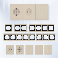 Interrupteurs et prises électriques muraux tactiles de luxe, couleur chaude, norme européenne, 250V 16A 10A, approvisionnement direct usine